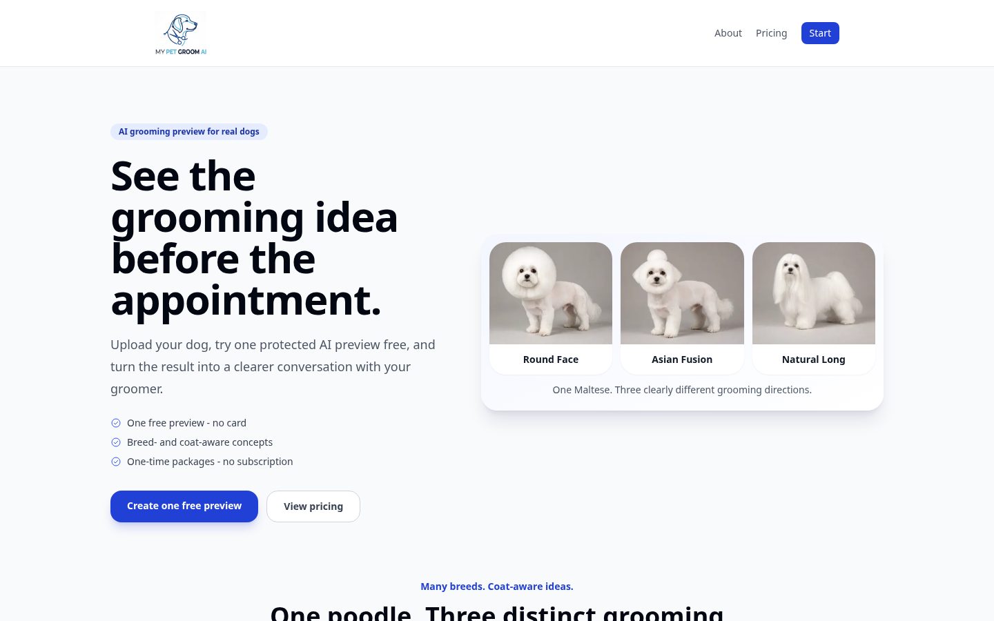 MyPetGroomAI Homepage