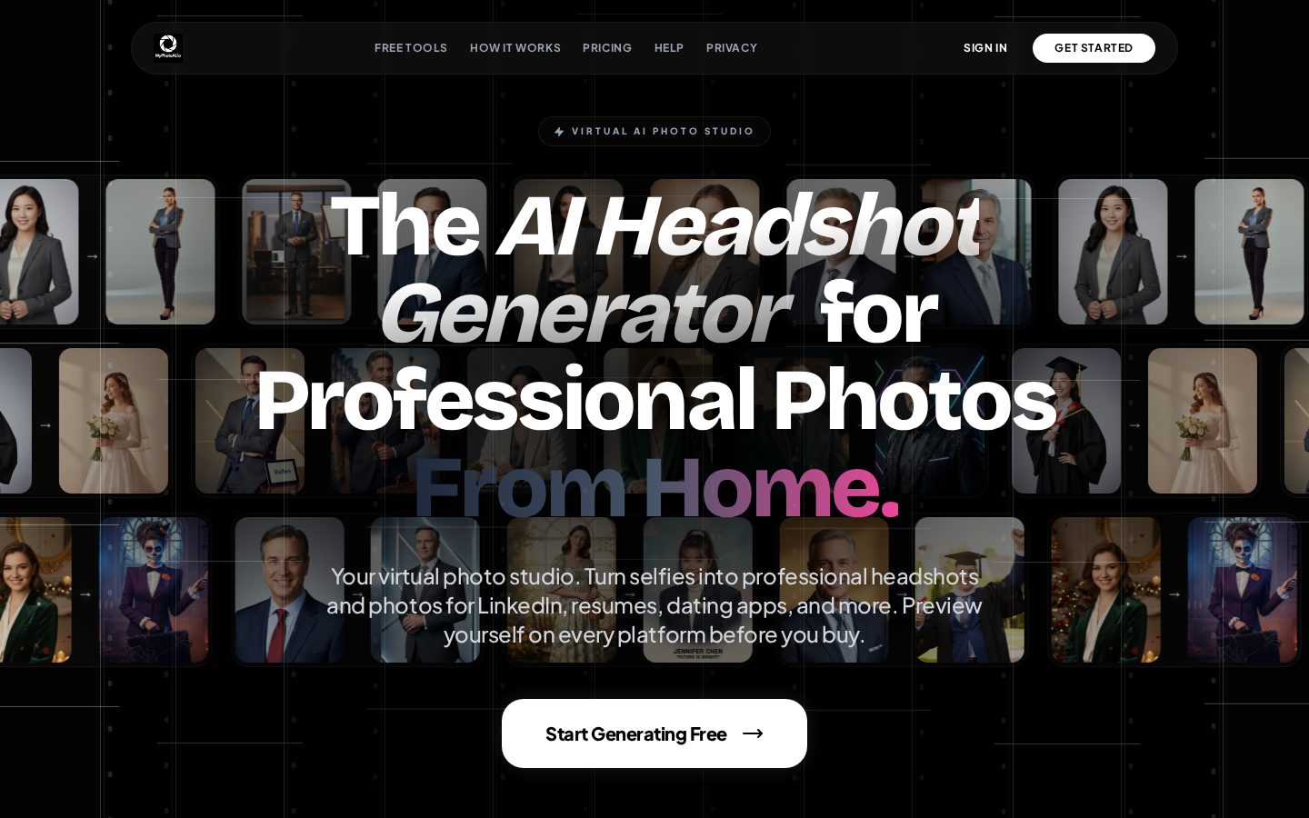 MyPhotoAI Homepage