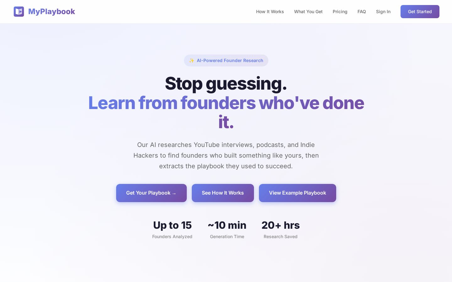 MyPlaybook Homepage