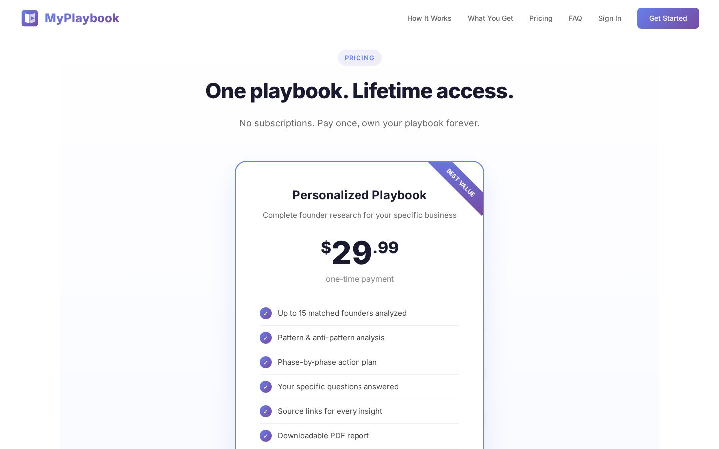 MyPlaybook Pricing