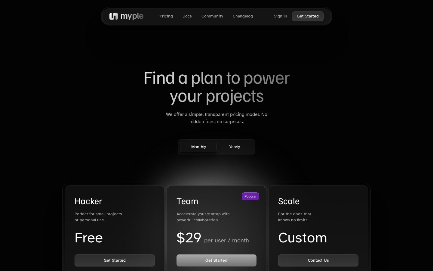Myple Pricing