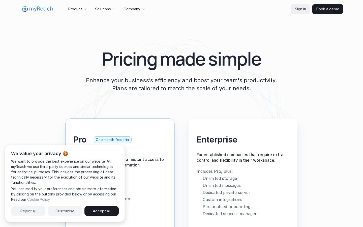 myReach Pricing