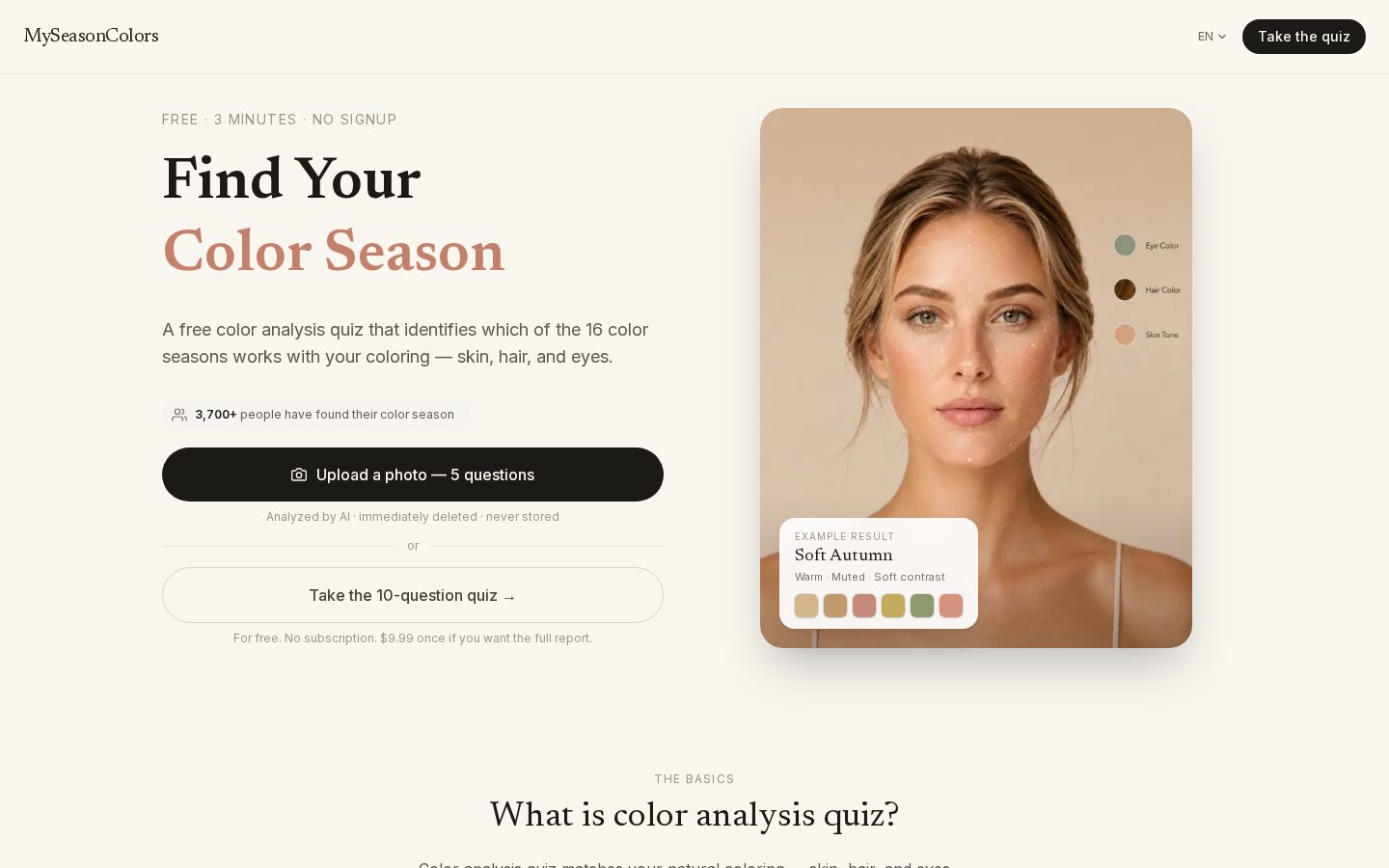 MySeasonColors Homepage
