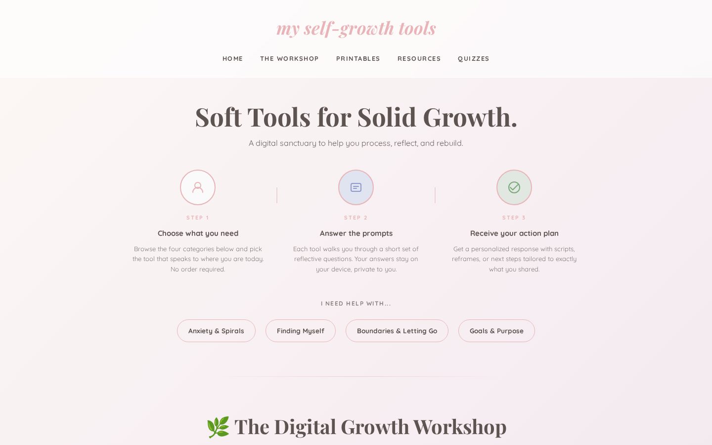 MySelfGrowthTools Homepage