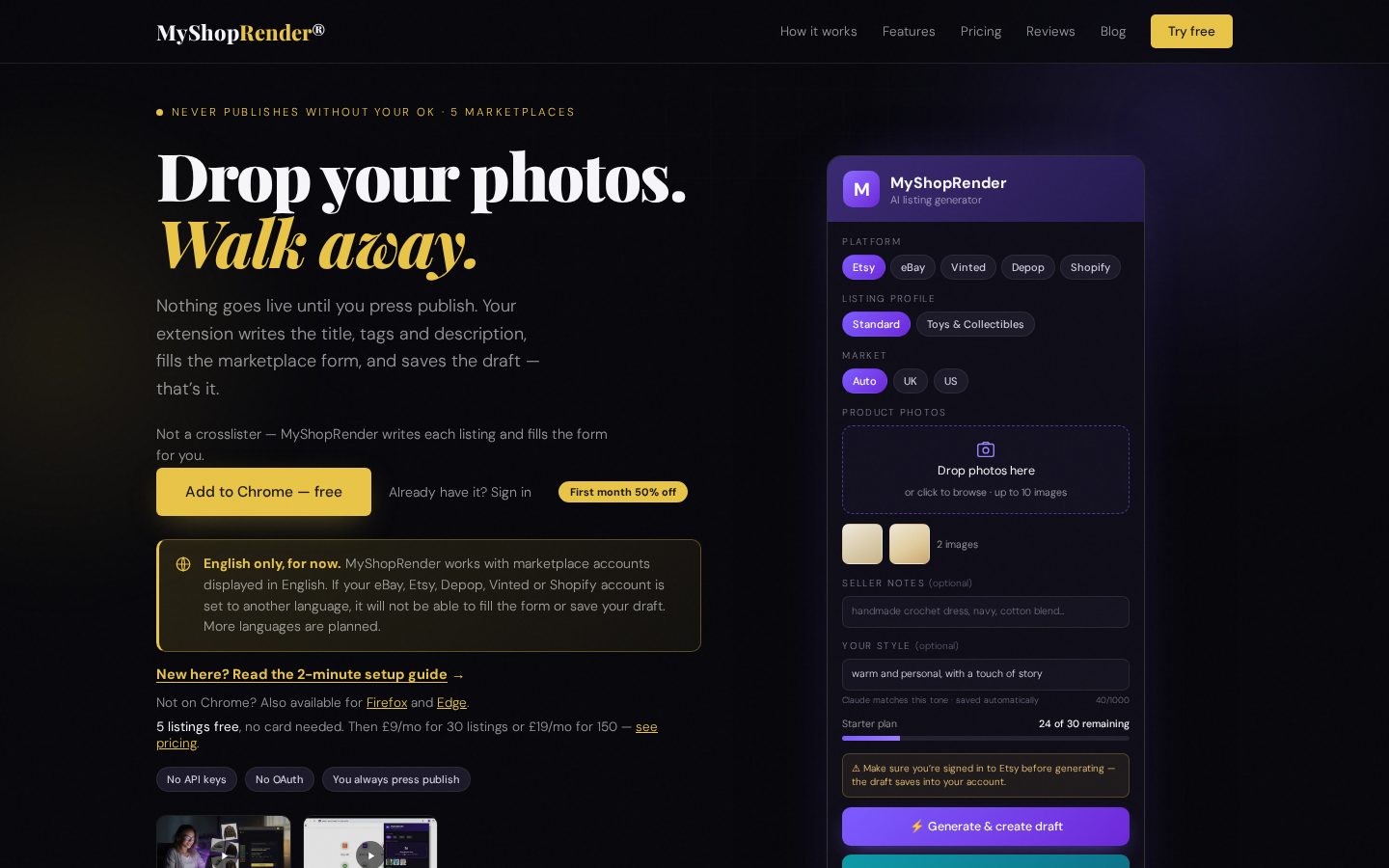 MyShopRender Homepage