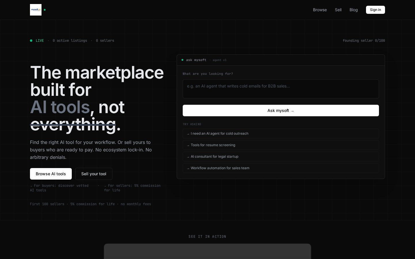 mysoft.ai Homepage