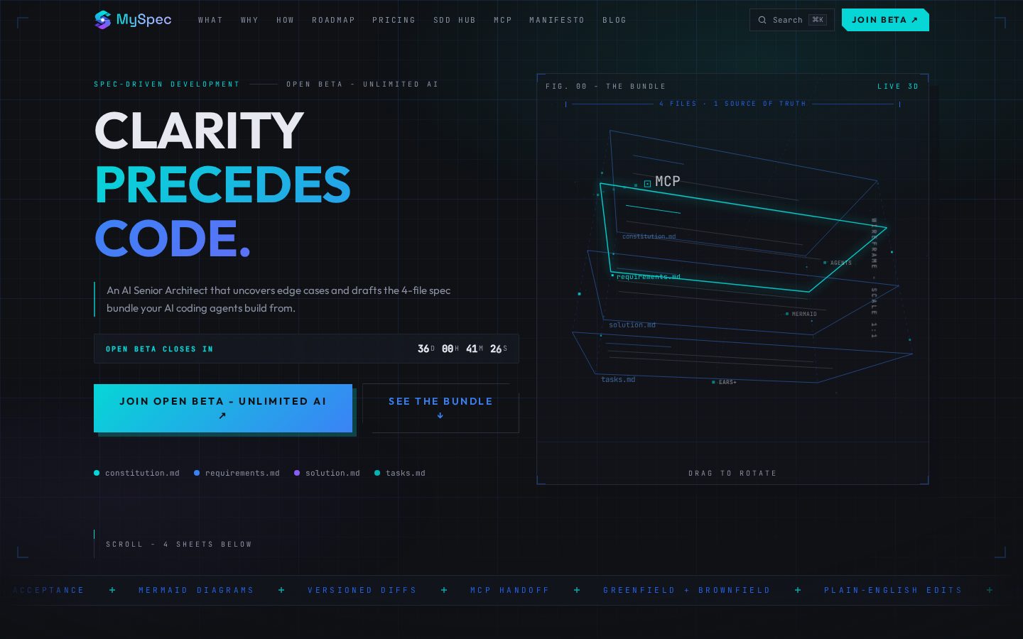 MySpec Homepage