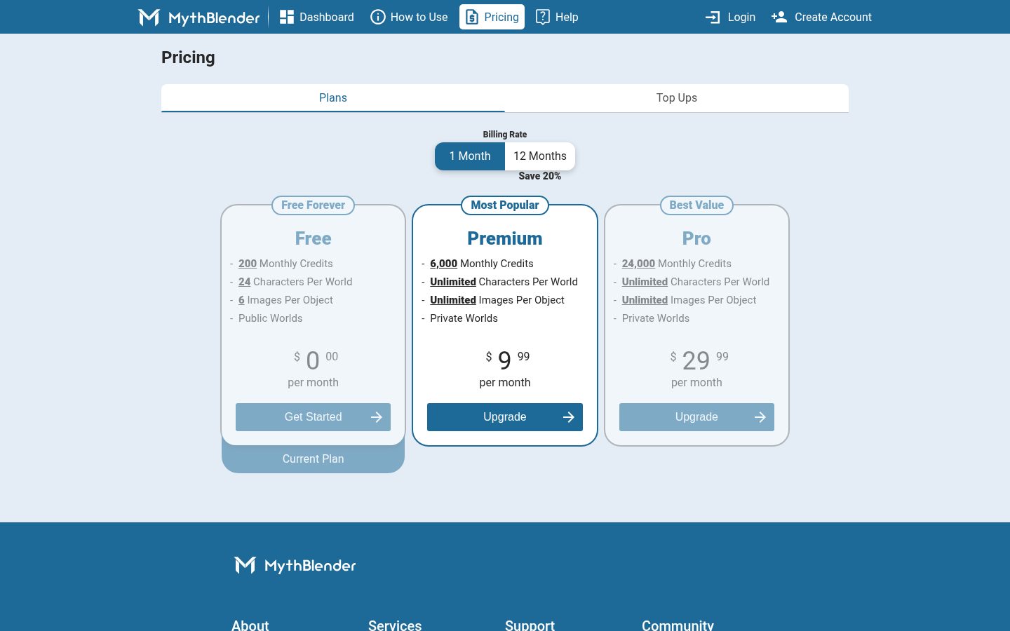 MythBlender Pricing
