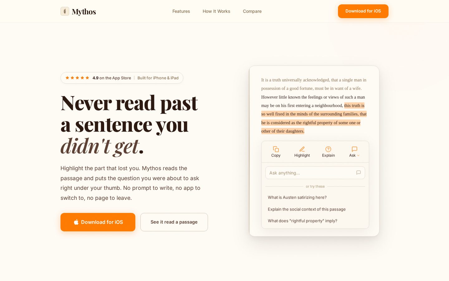 Mythos Reader Homepage