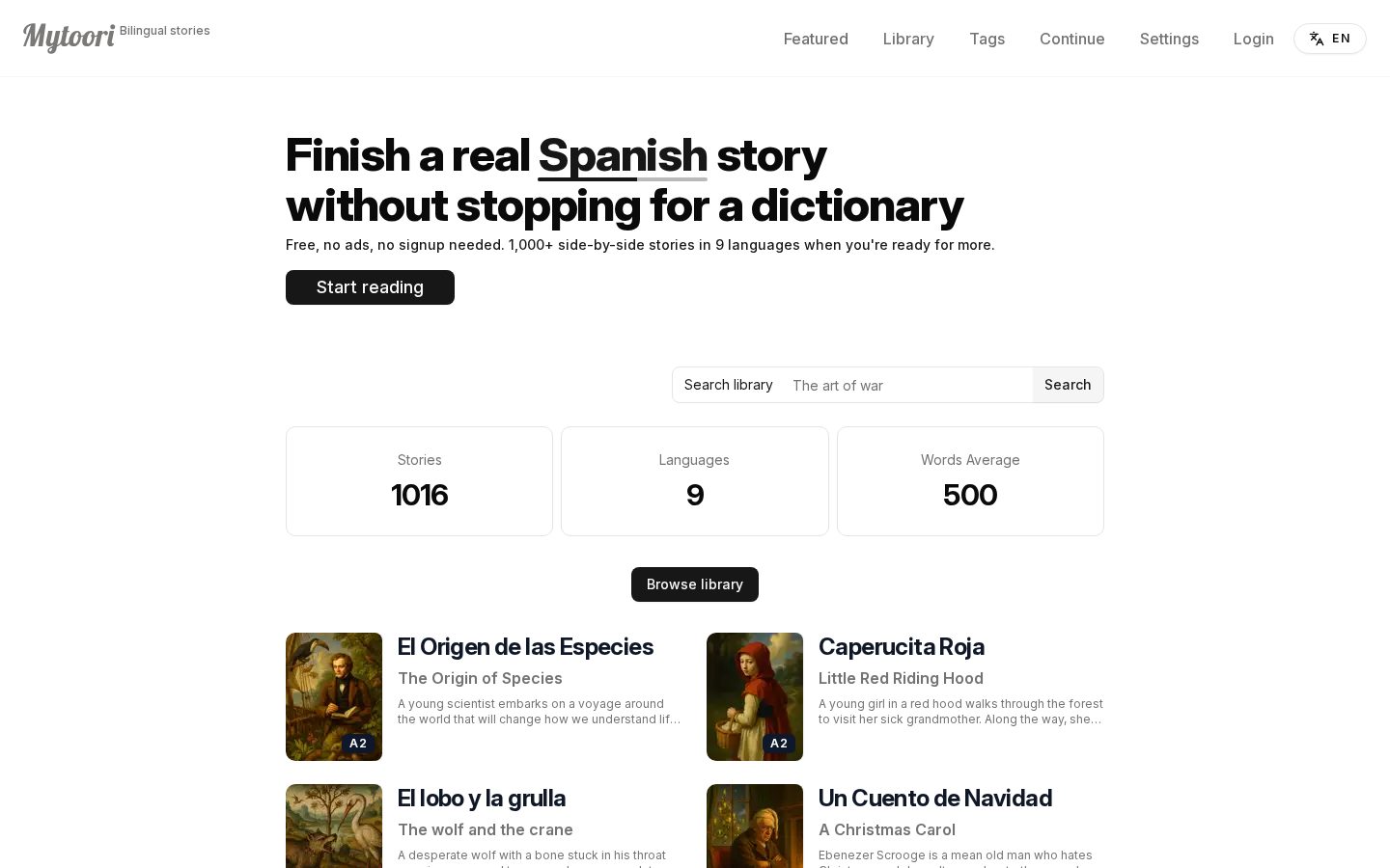Mytoori Homepage