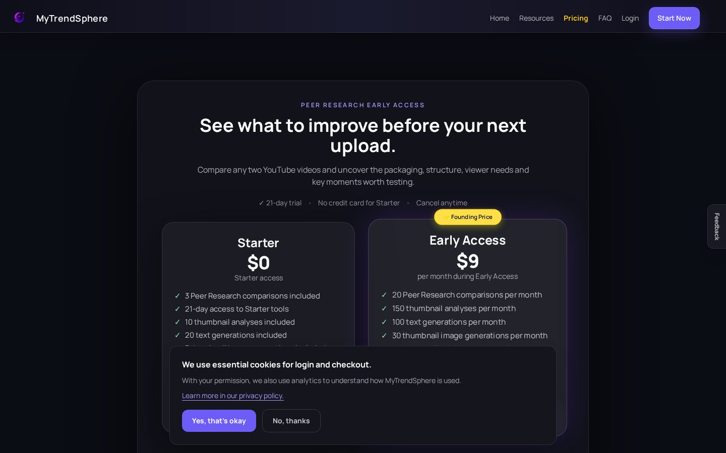 MyTrendSphere Pricing