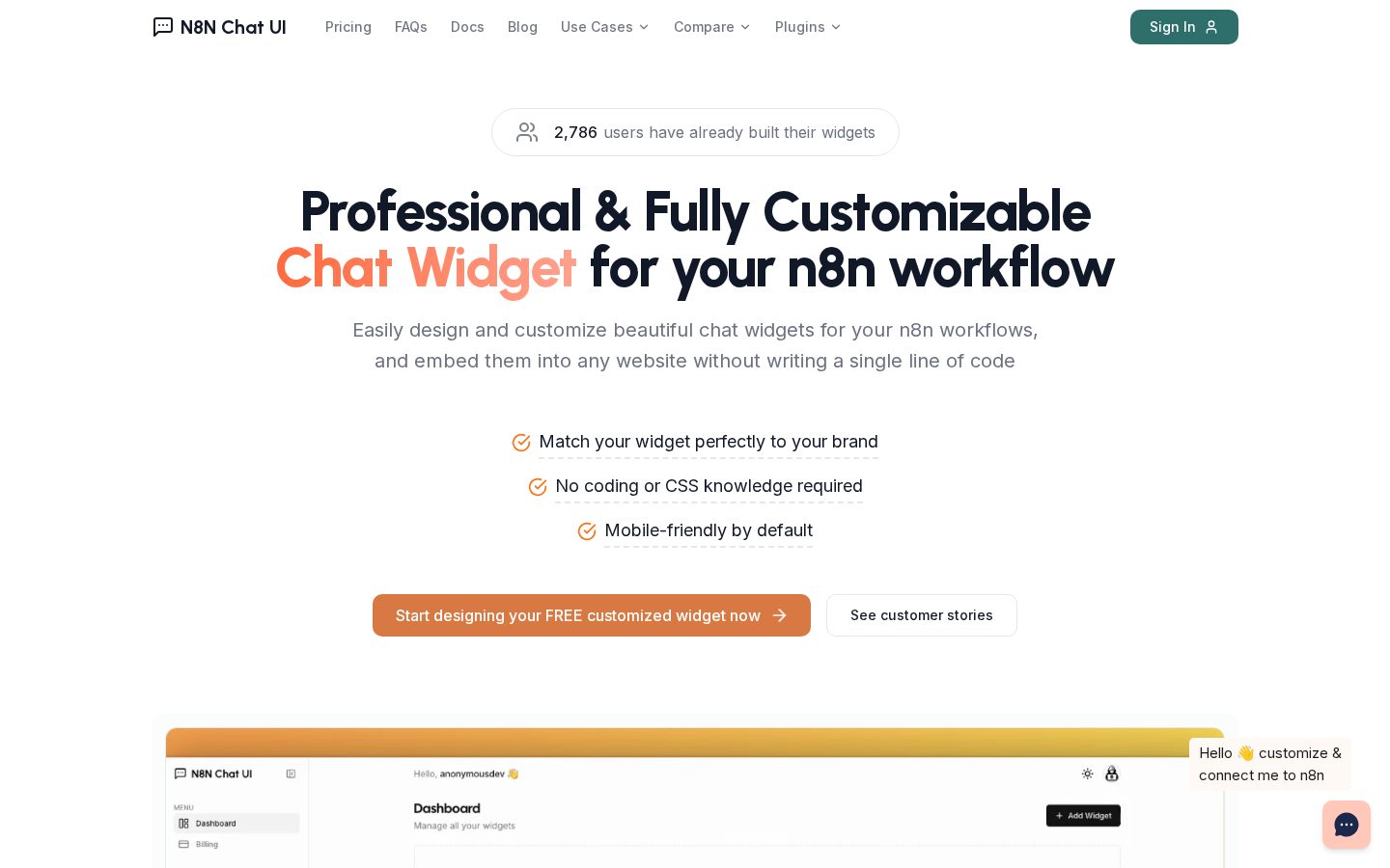N8N Chat UI Homepage