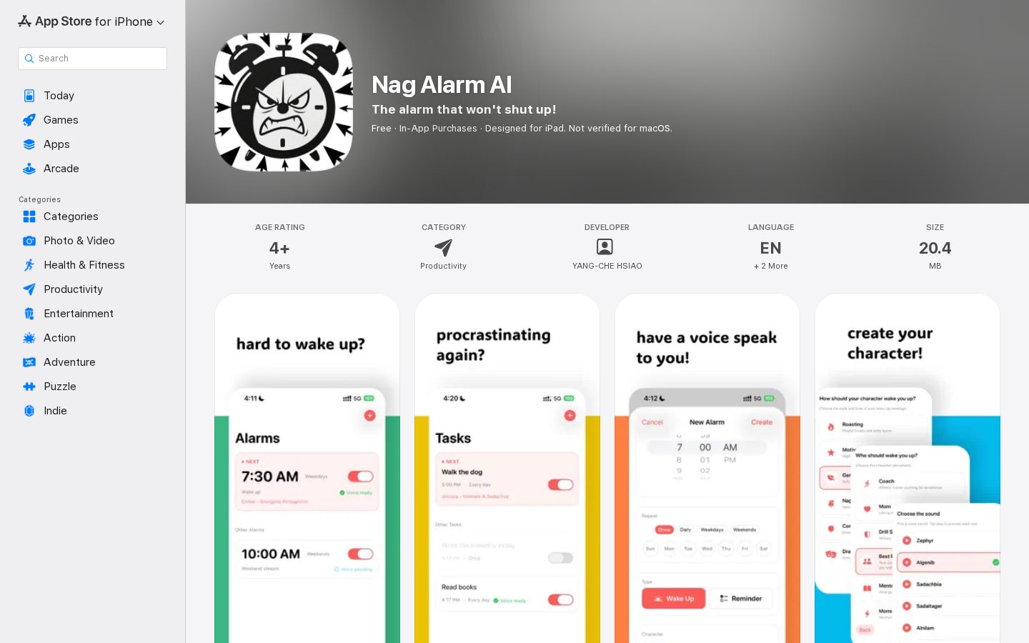 Nag Alarm AI Homepage