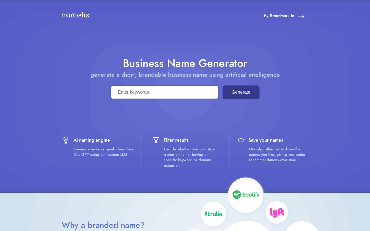 Namelix Homepage