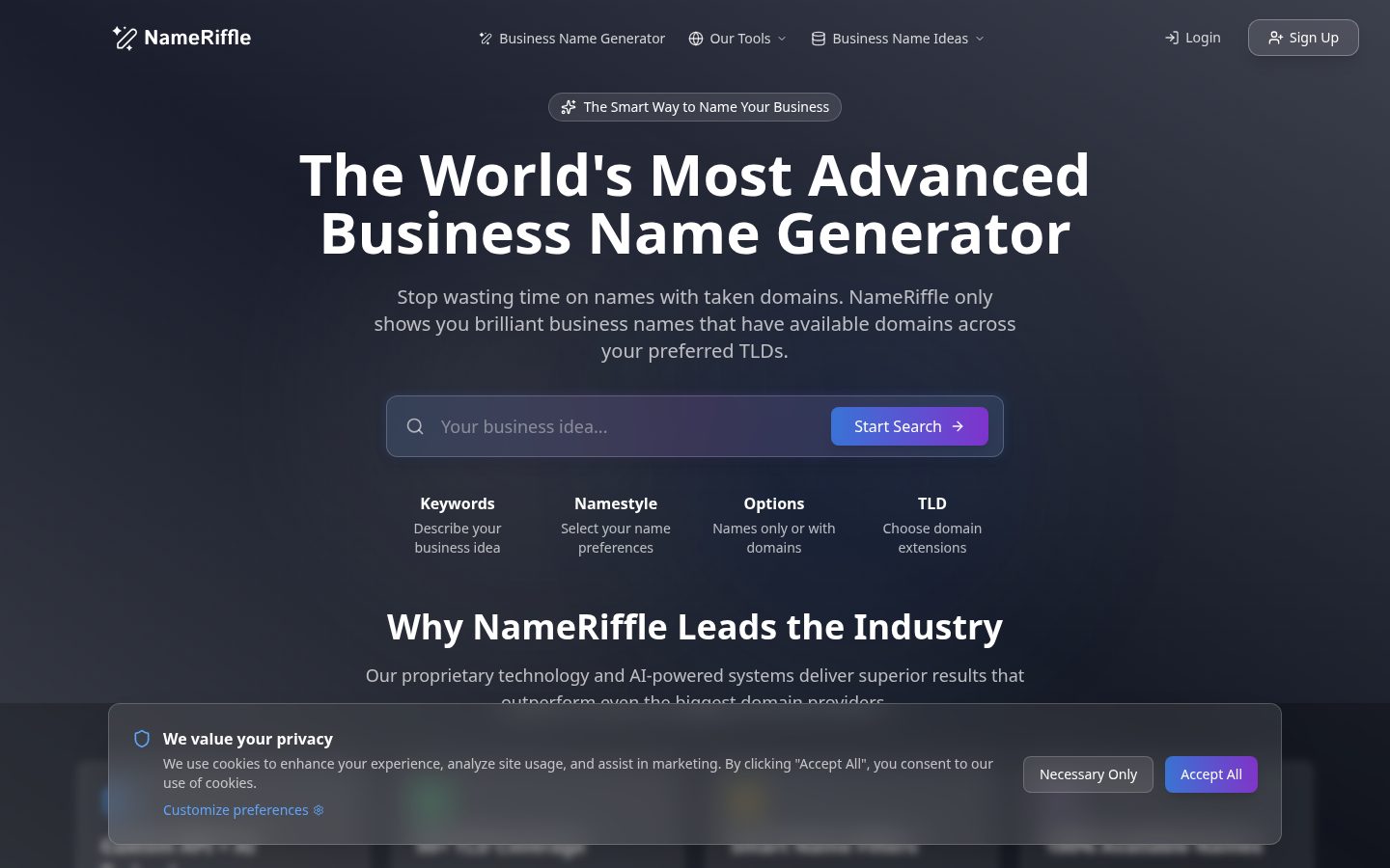 NameRiffle Homepage