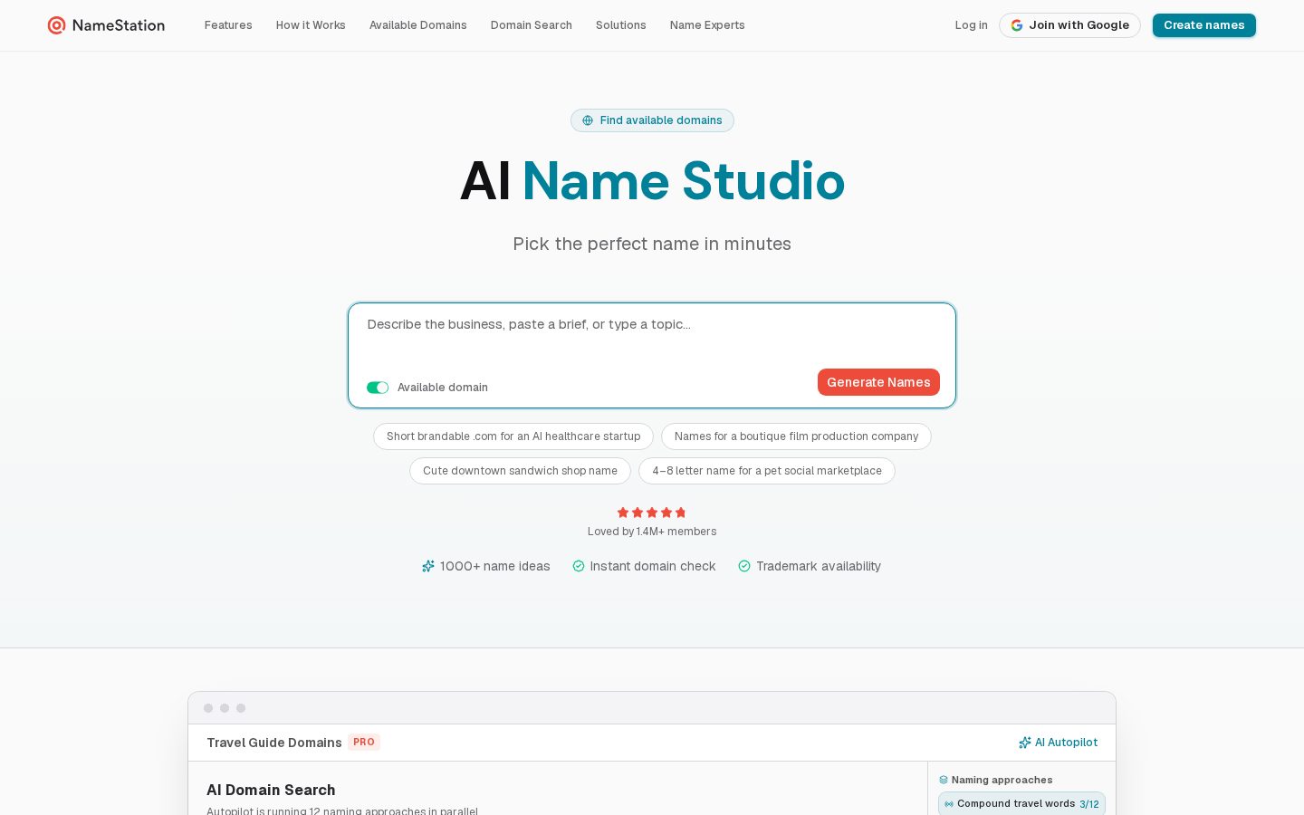 NameStation Homepage