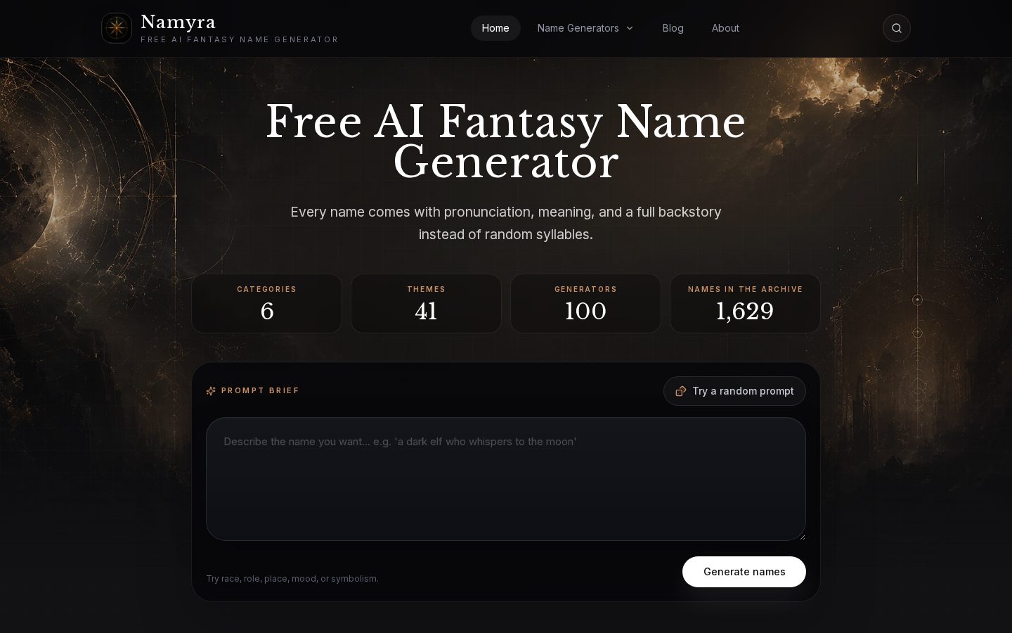 Namyra Homepage