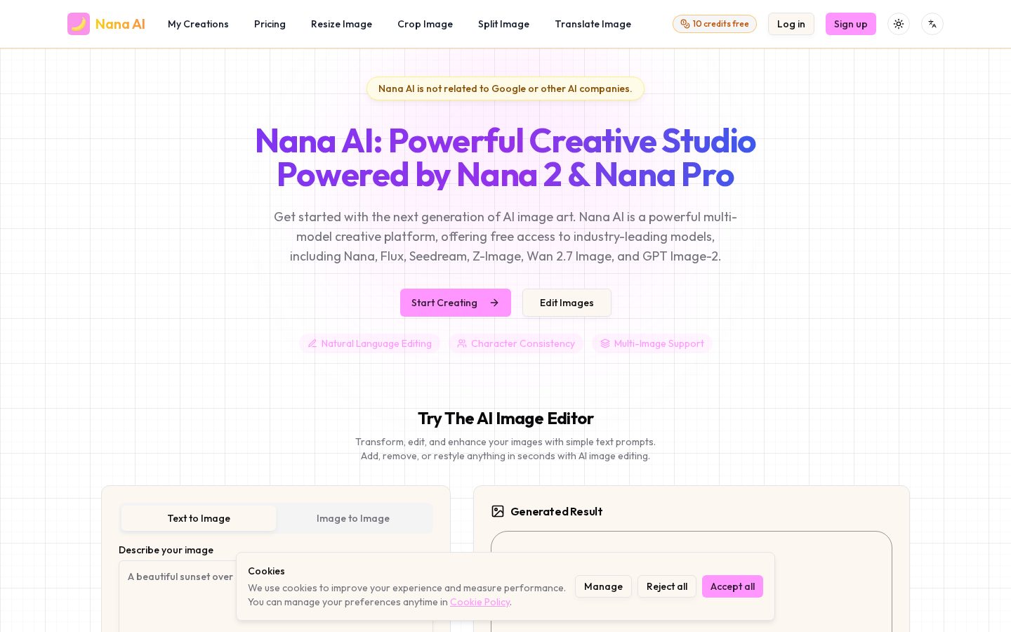 Nana AI Homepage