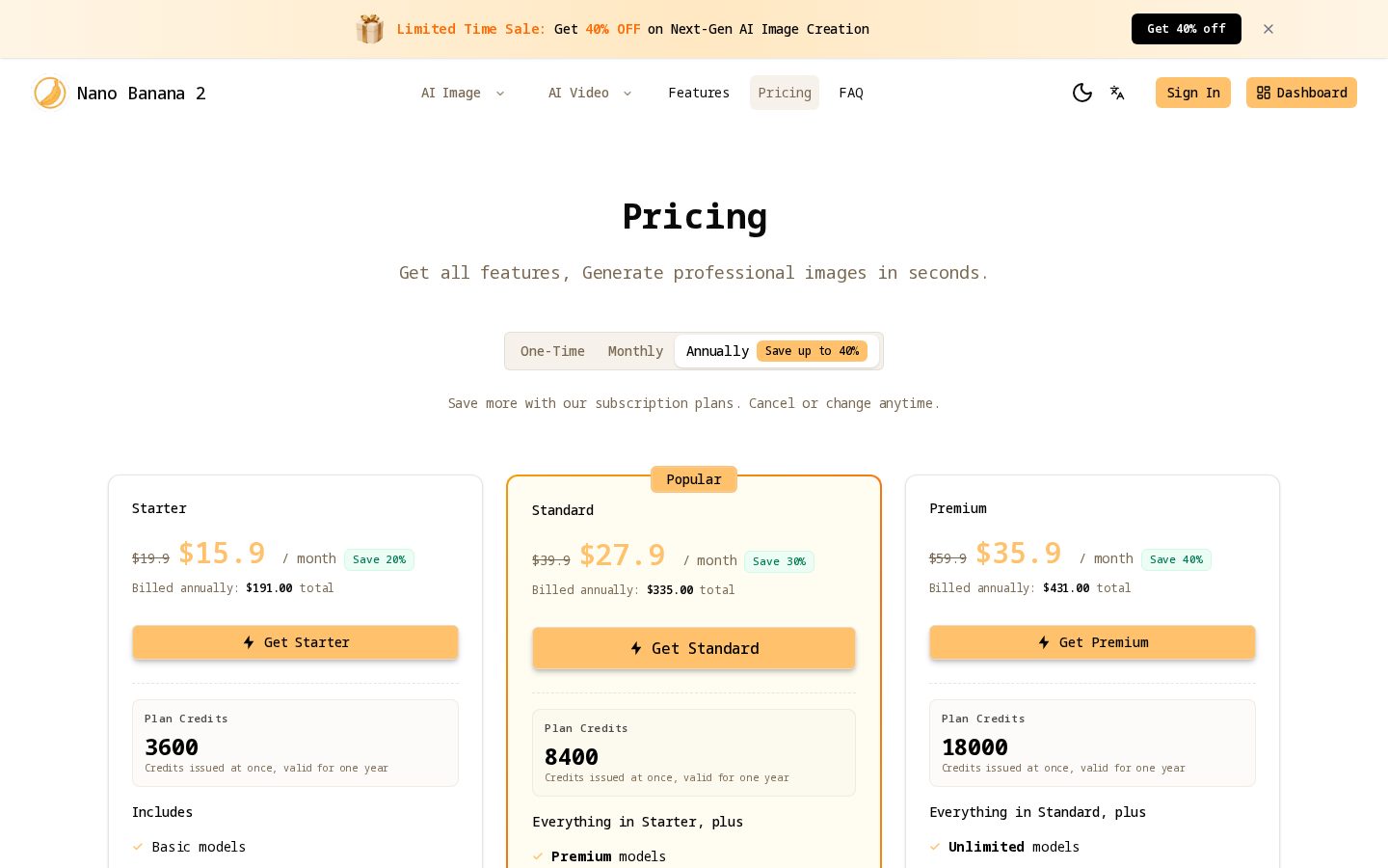 Nano Banana 2 Pro Generator Pricing