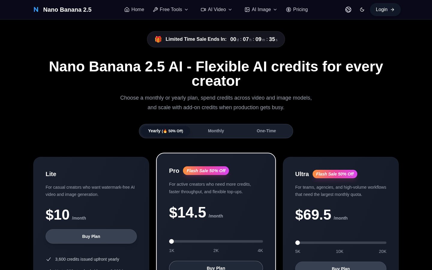 Nano Banana 2.5 Pricing