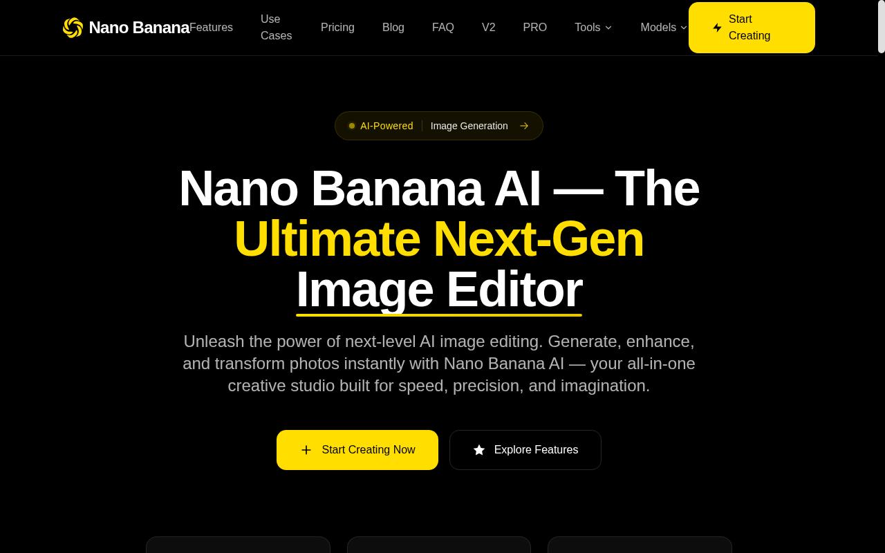 Nano Banana AI Homepage