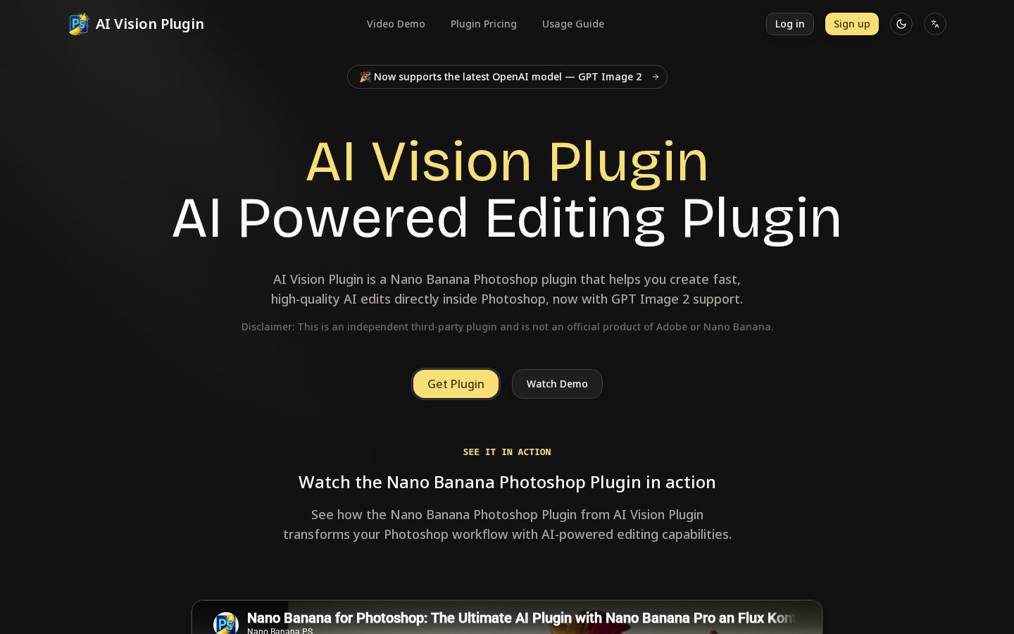 Nano Banana Photoshop Homepage
