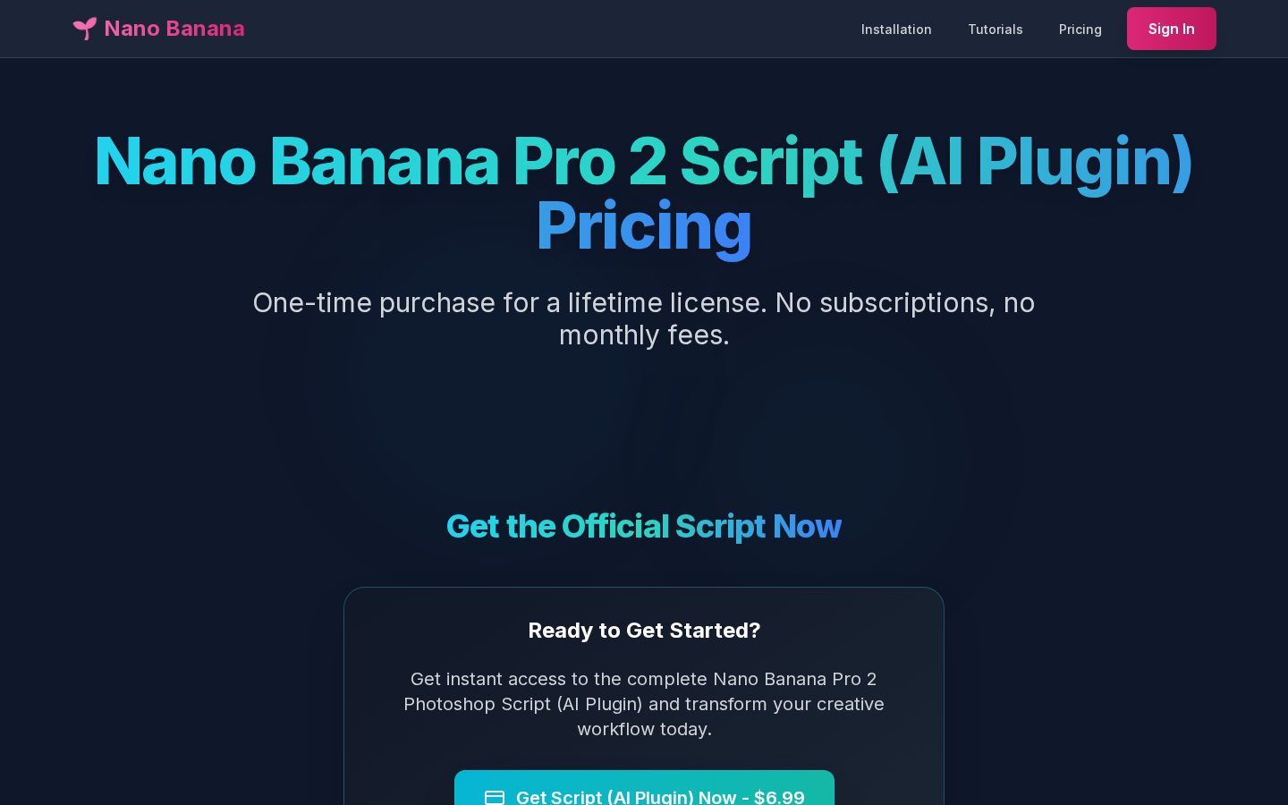 Nano Banana Photoshop Script Pricing