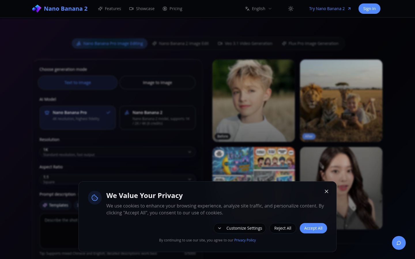 Nano Banana Pro 2025 Homepage