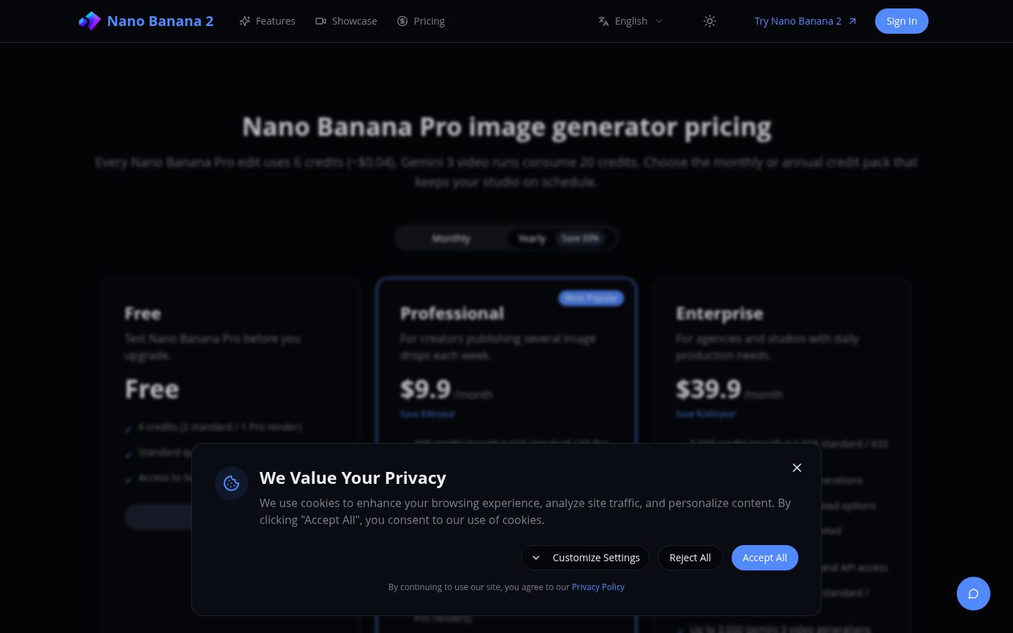 Nano Banana Pro 2025 Pricing