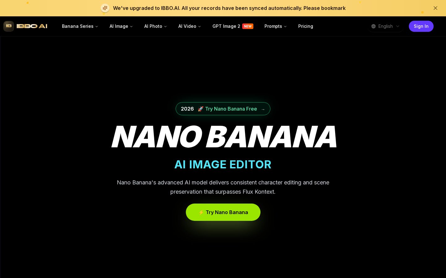 Nano Banana Pro AI Homepage