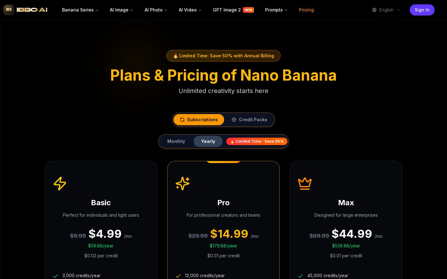 Nano Banana Pro AI Pricing