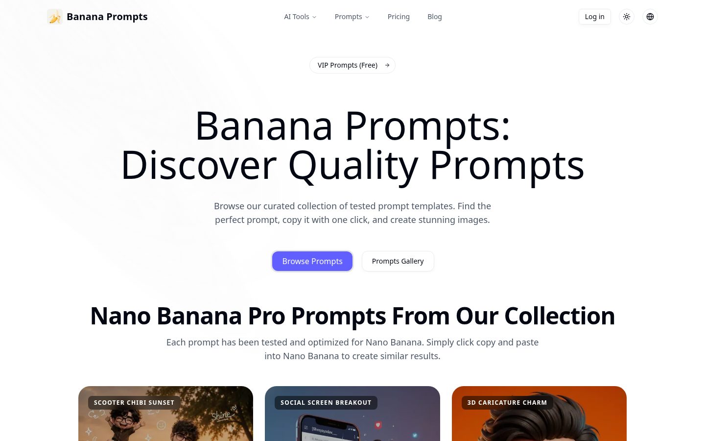 nano banana pro prompts Homepage