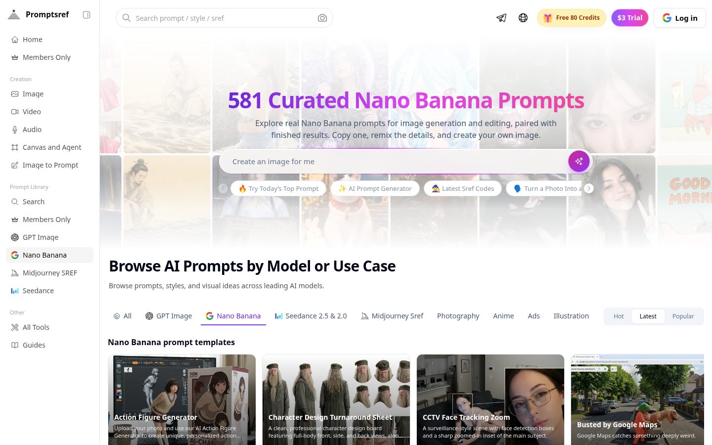 Nano Banana Prompt Library Homepage
