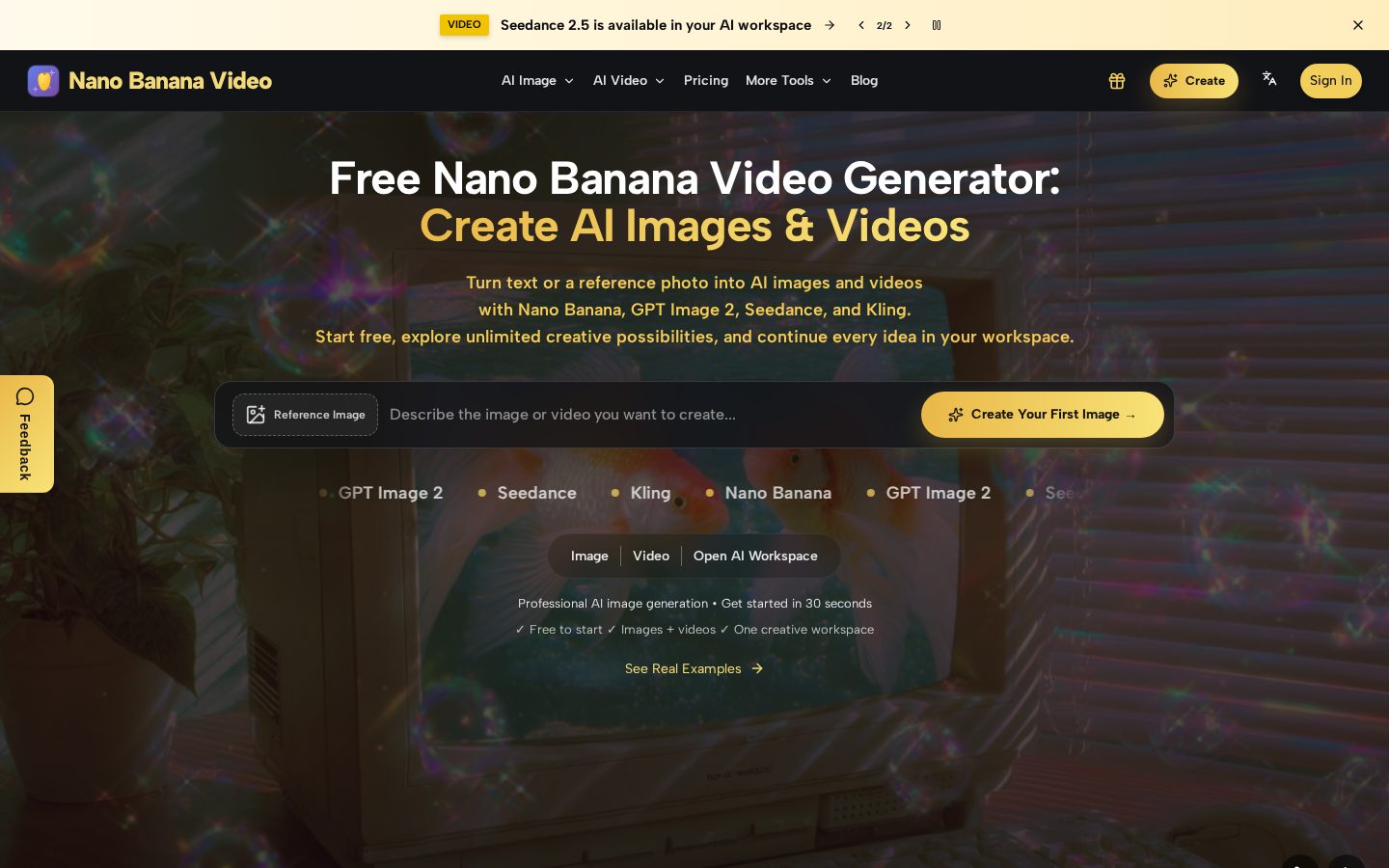 Nano Banana Video Homepage