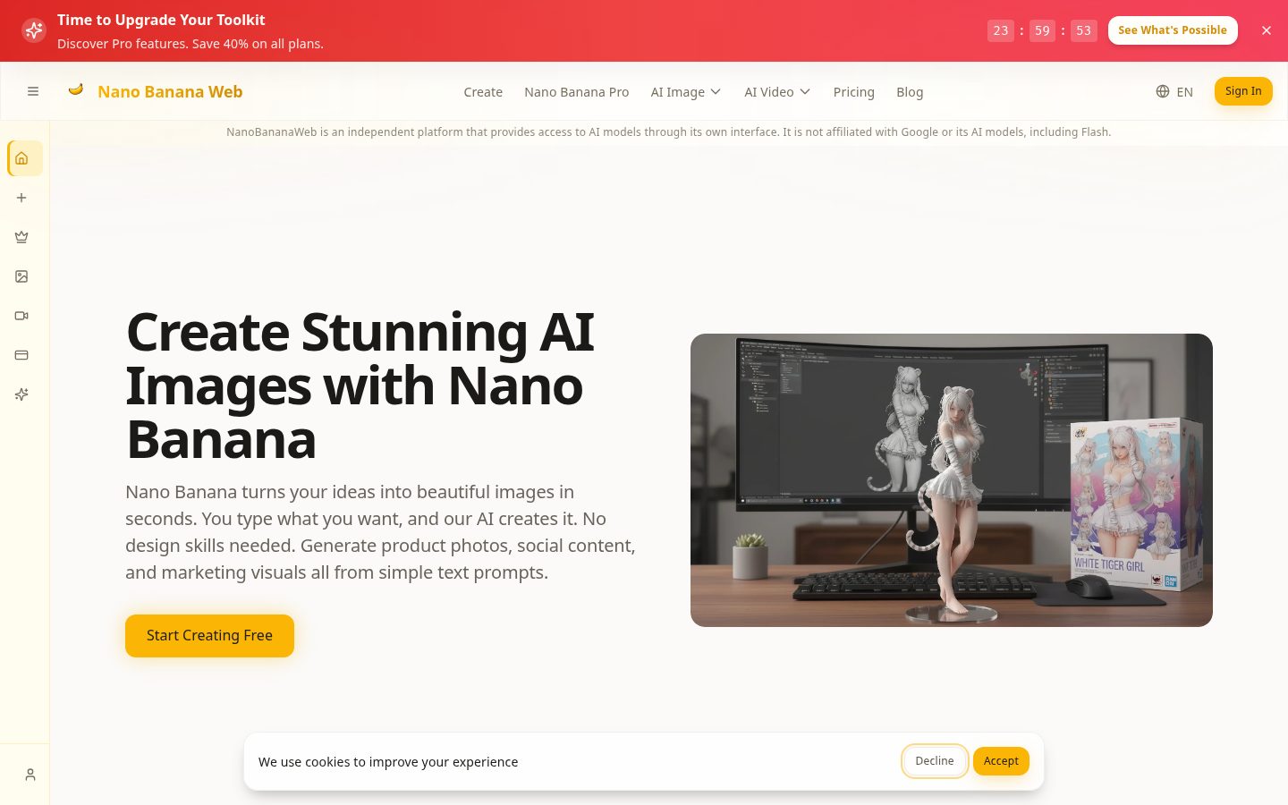 Nano Banana Web Homepage
