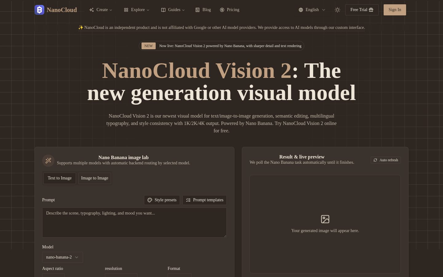 NanoCloud Homepage