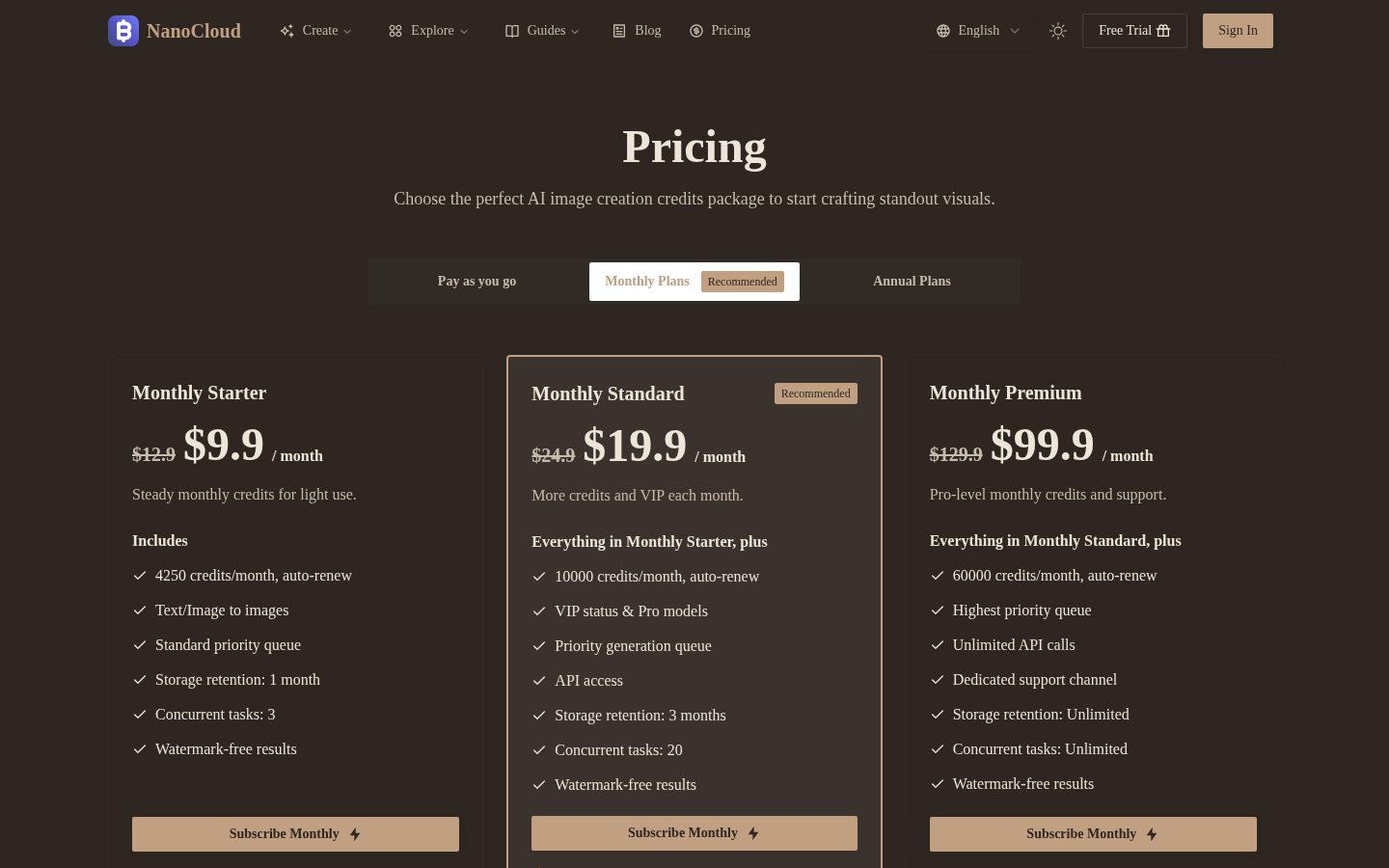 NanoCloud Pricing