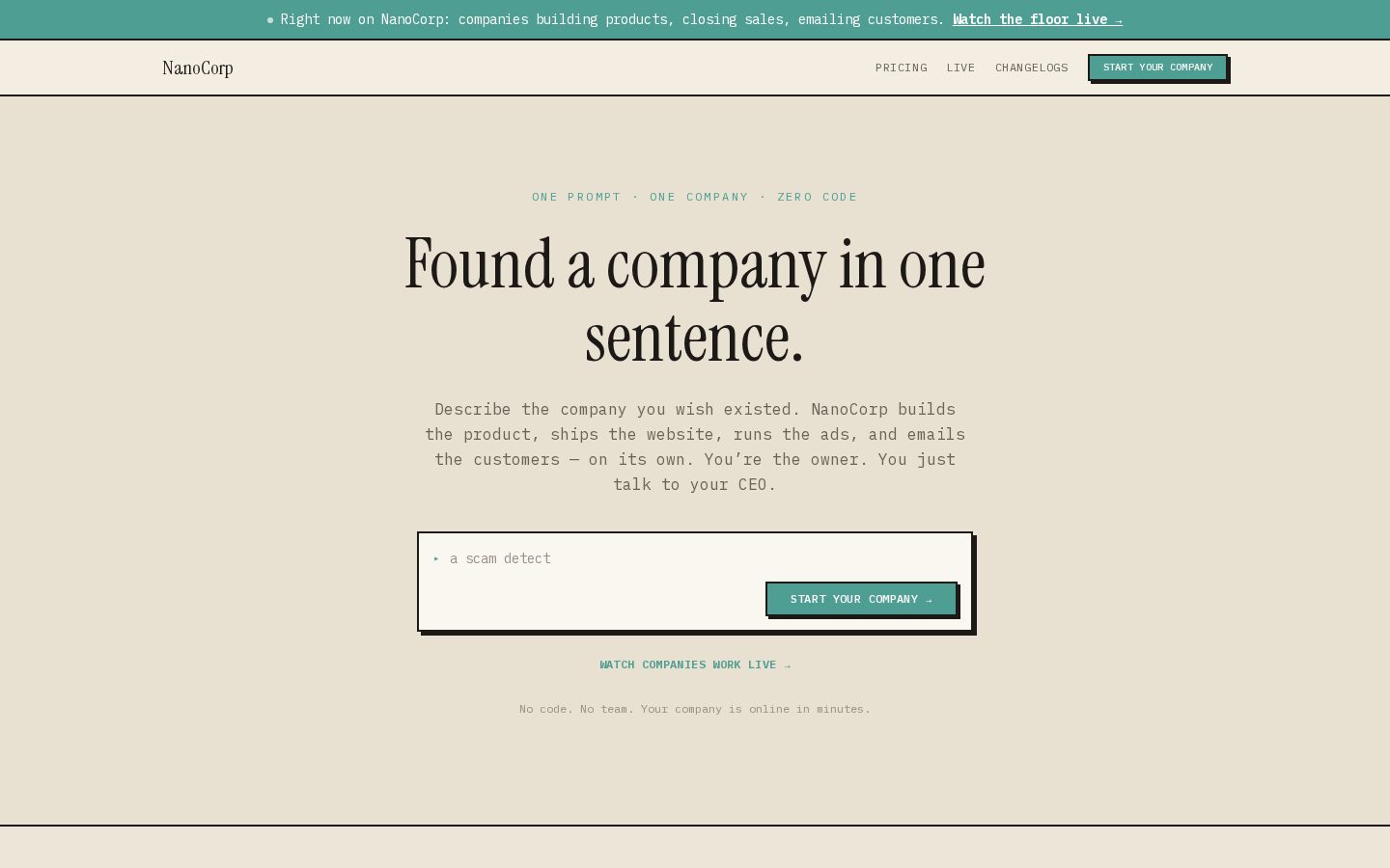NanoCorp Homepage