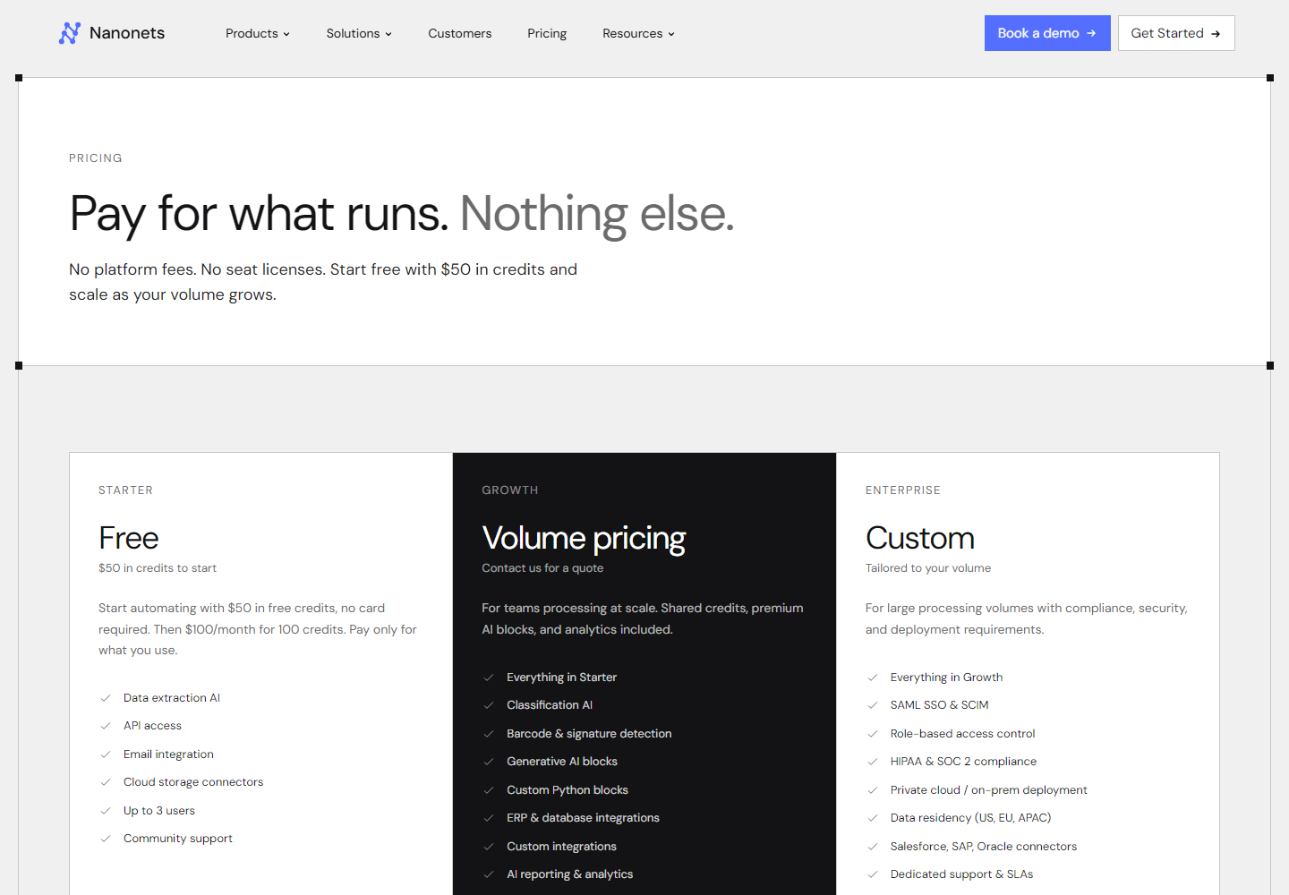 Nanonets pricing
