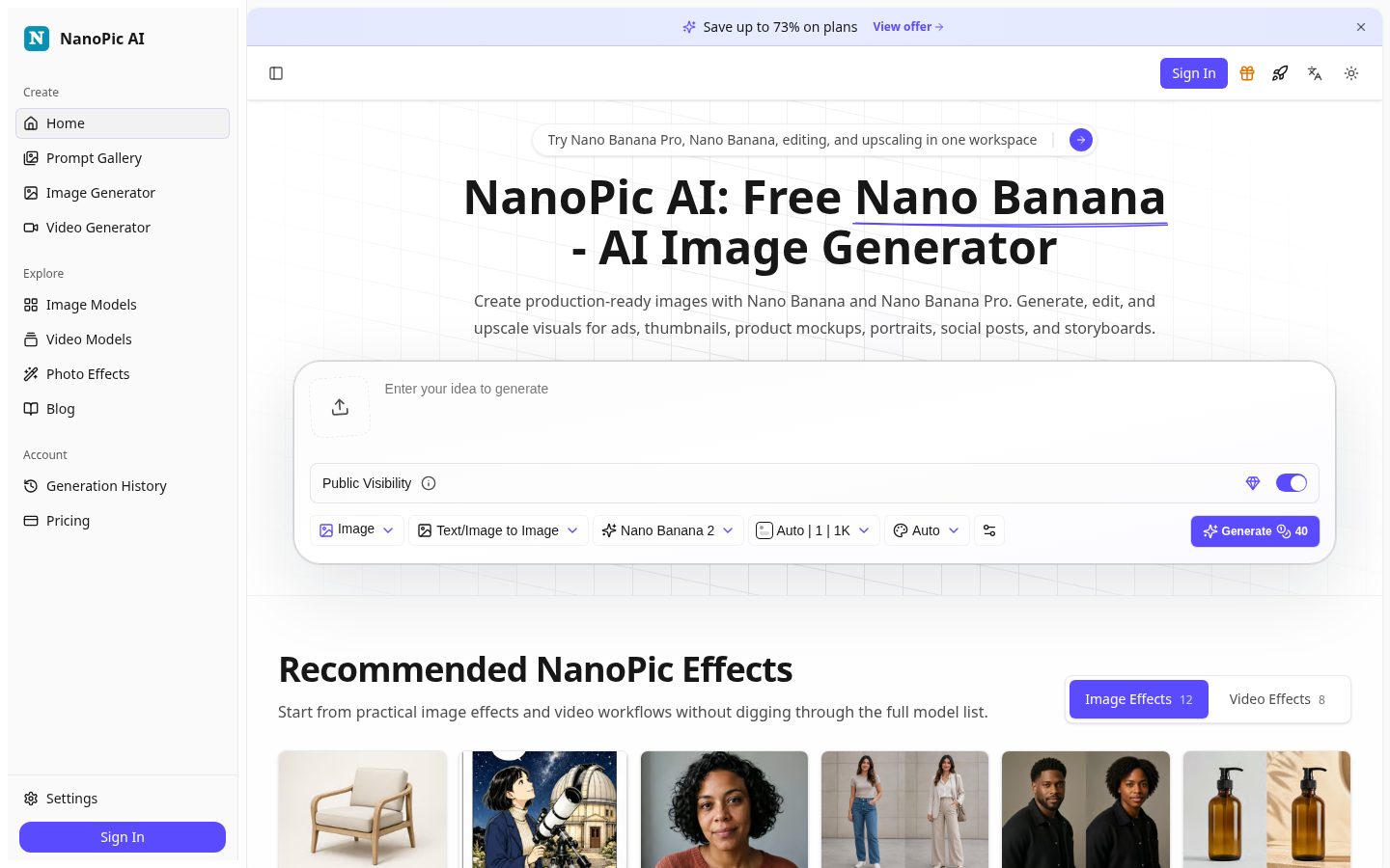 NanoPic AI Homepage