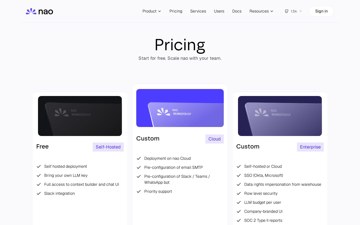 nao Pricing