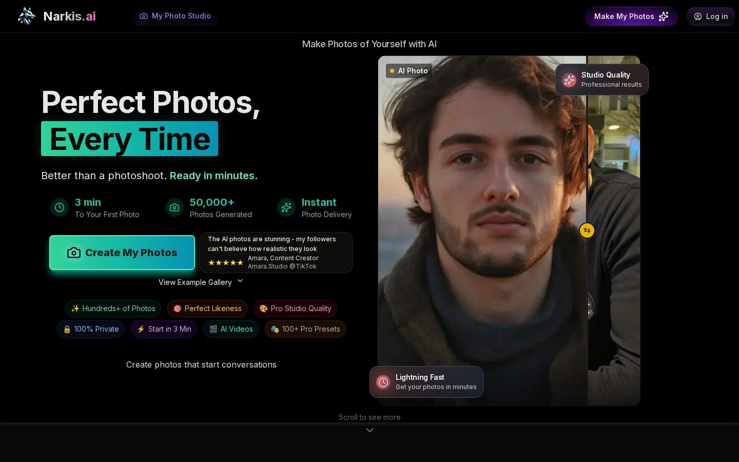Narkis.ai Homepage