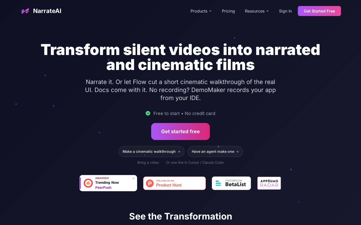 NarrateAI Homepage