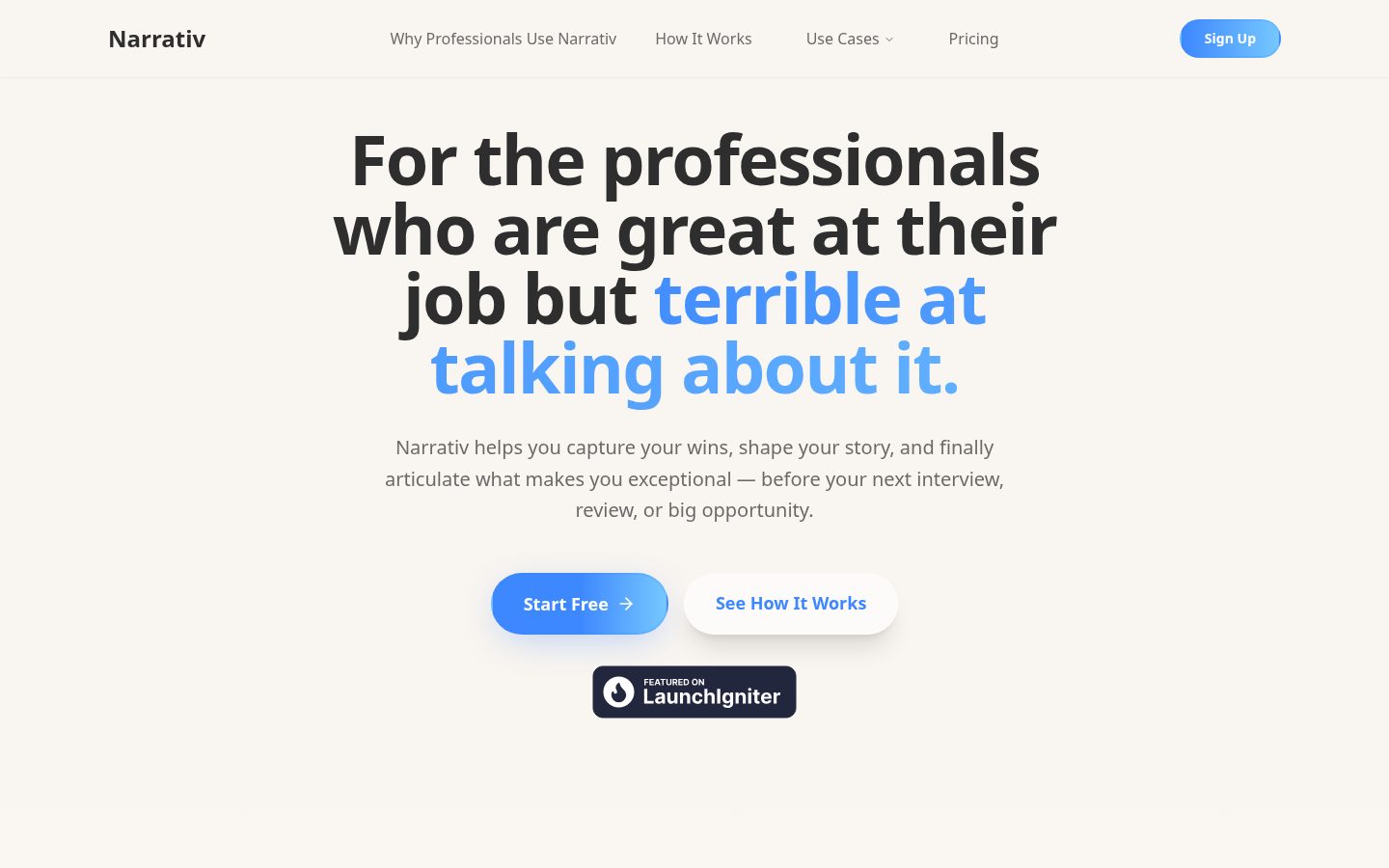 Narrativ Homepage