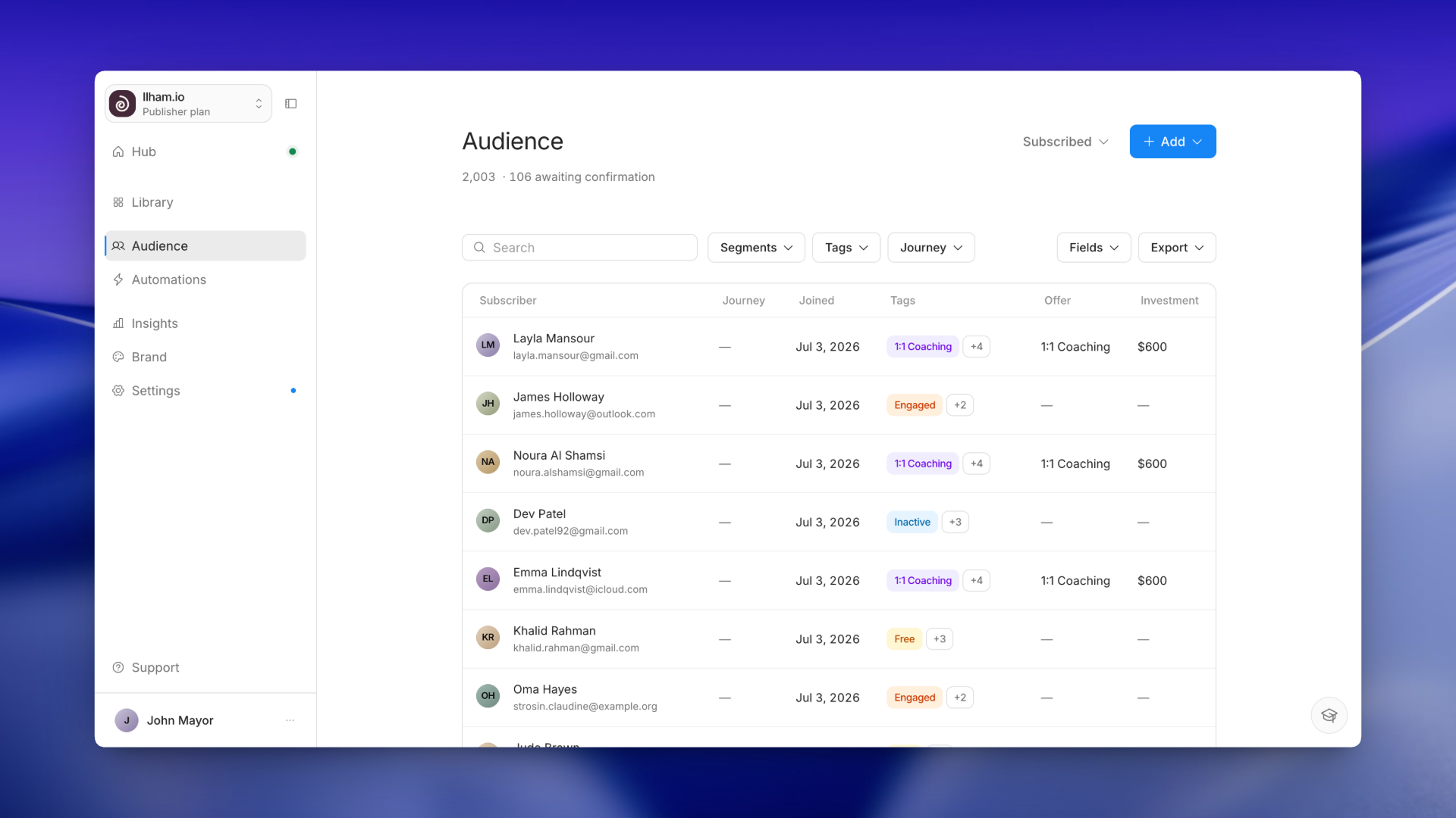 Homepage screenshot
