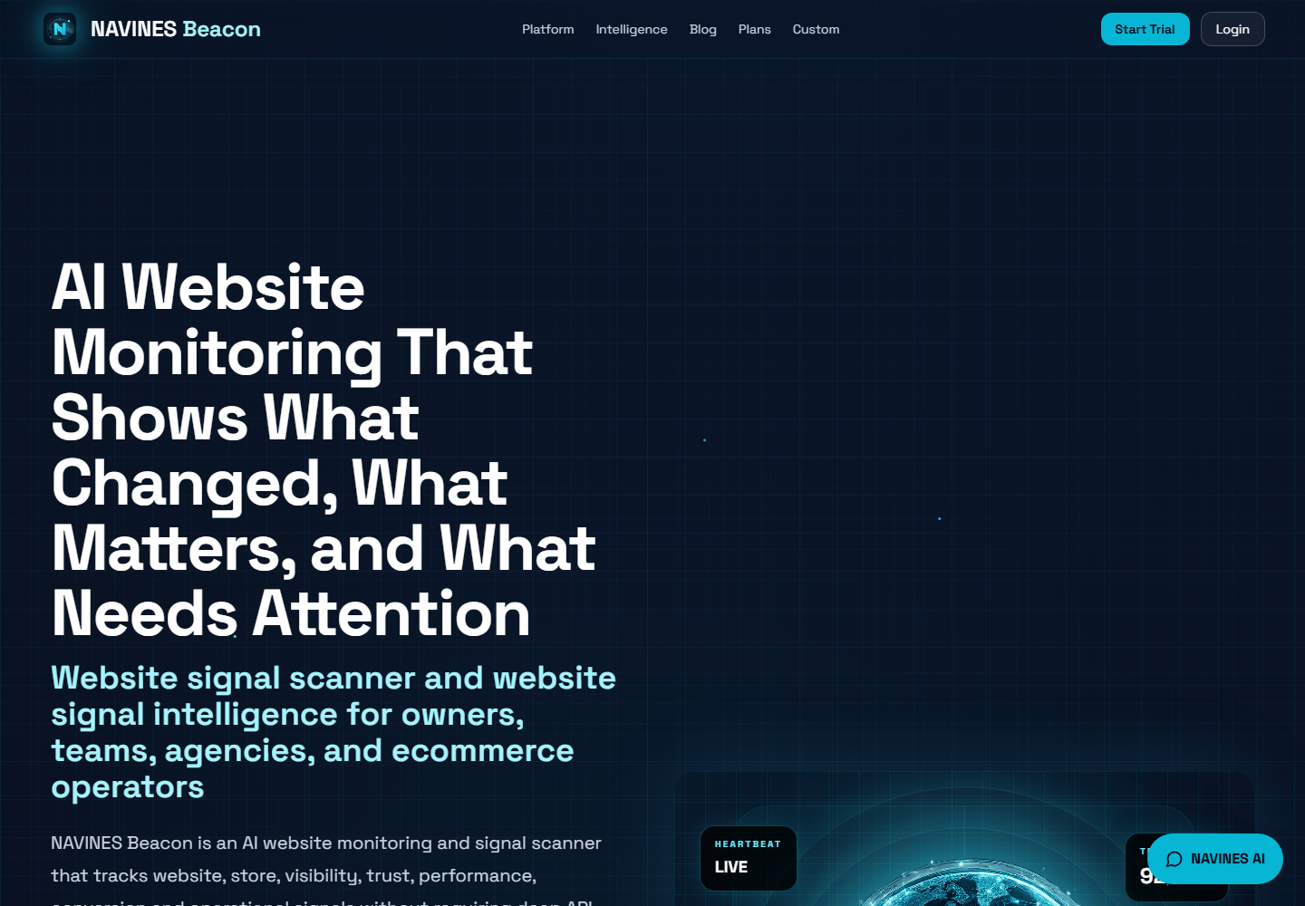 NAVINES Beacon homepage