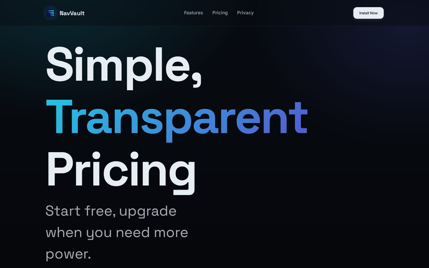 NavVault Pricing