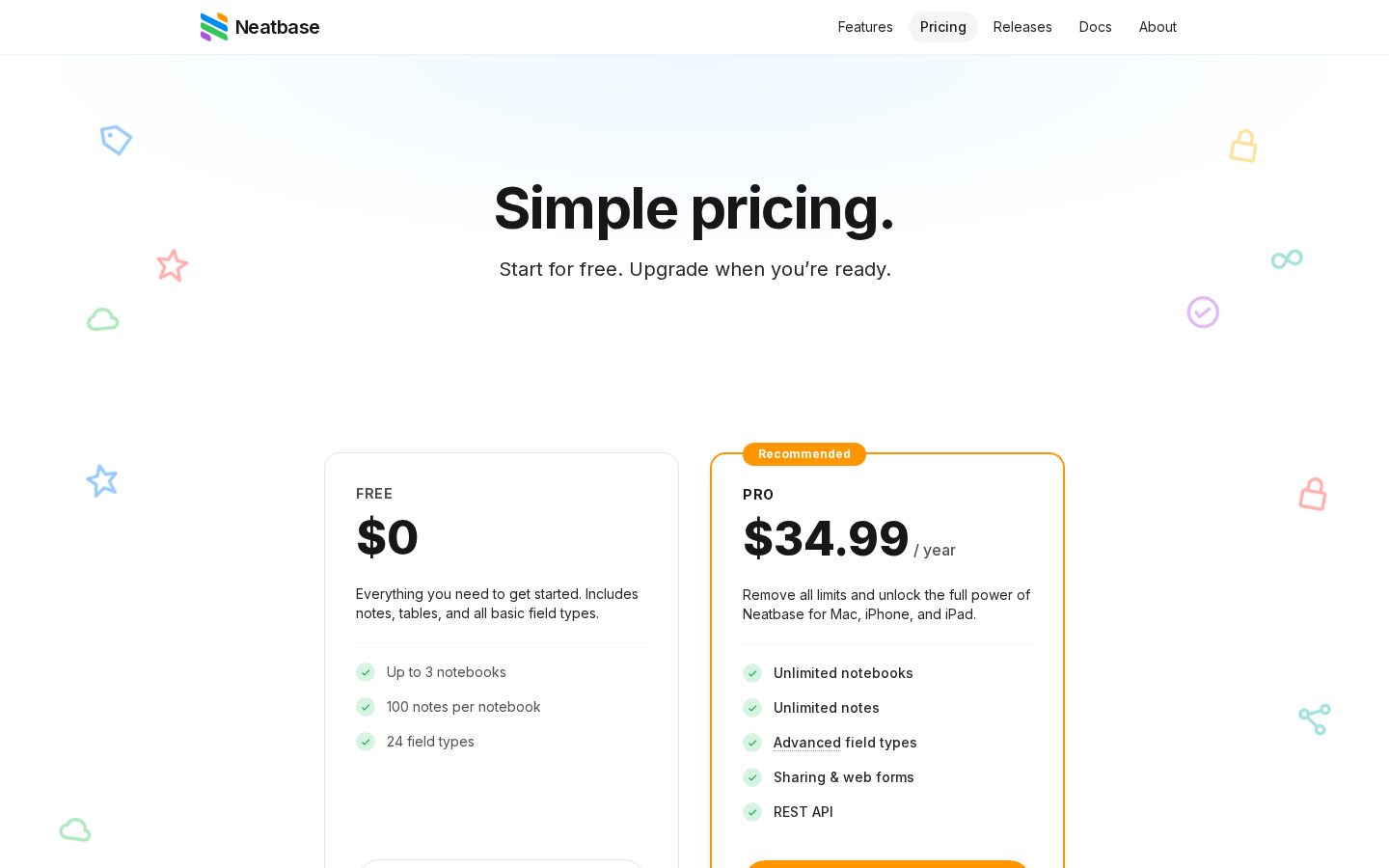 Neatbase Pricing