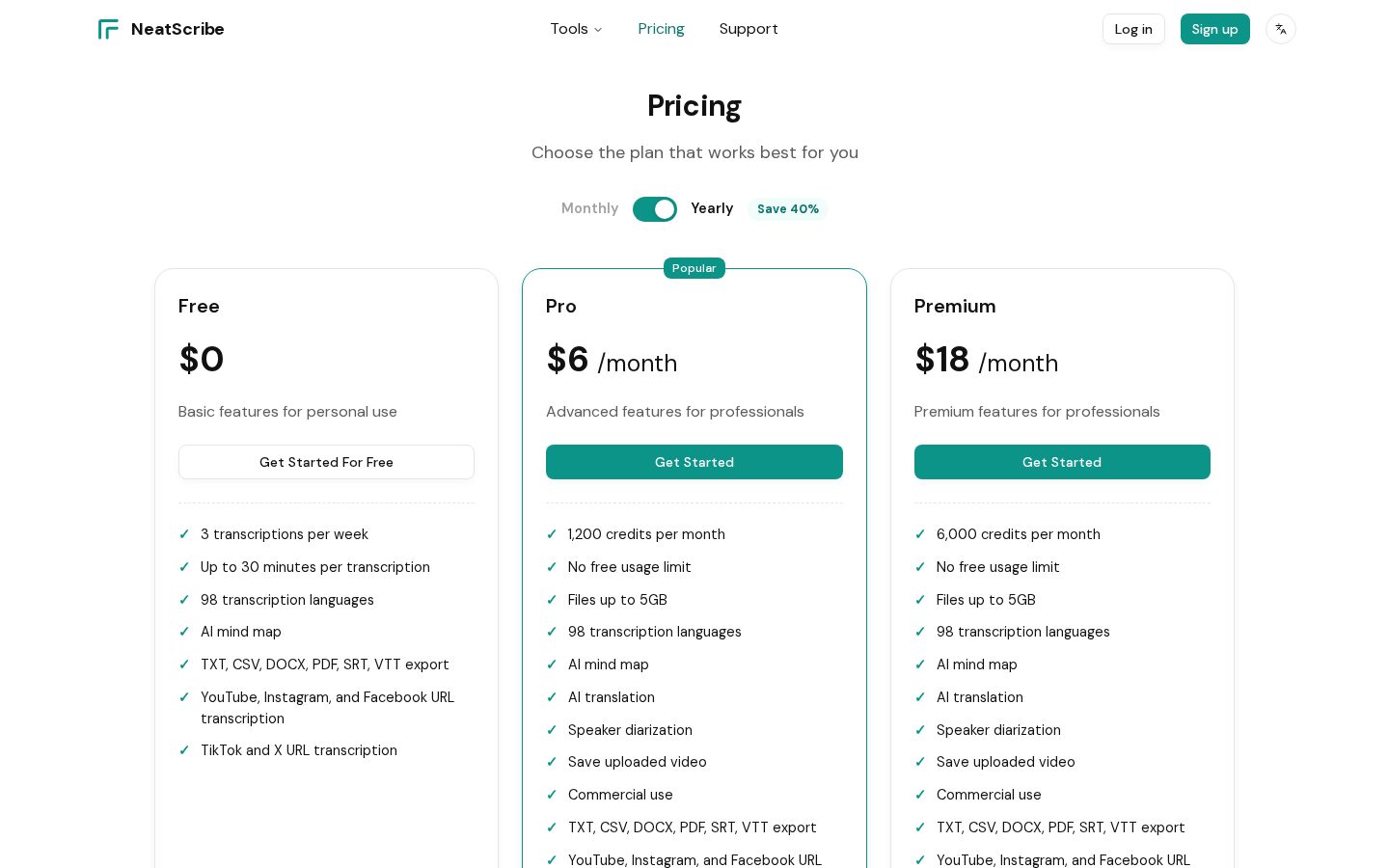 NeatScribe Pricing