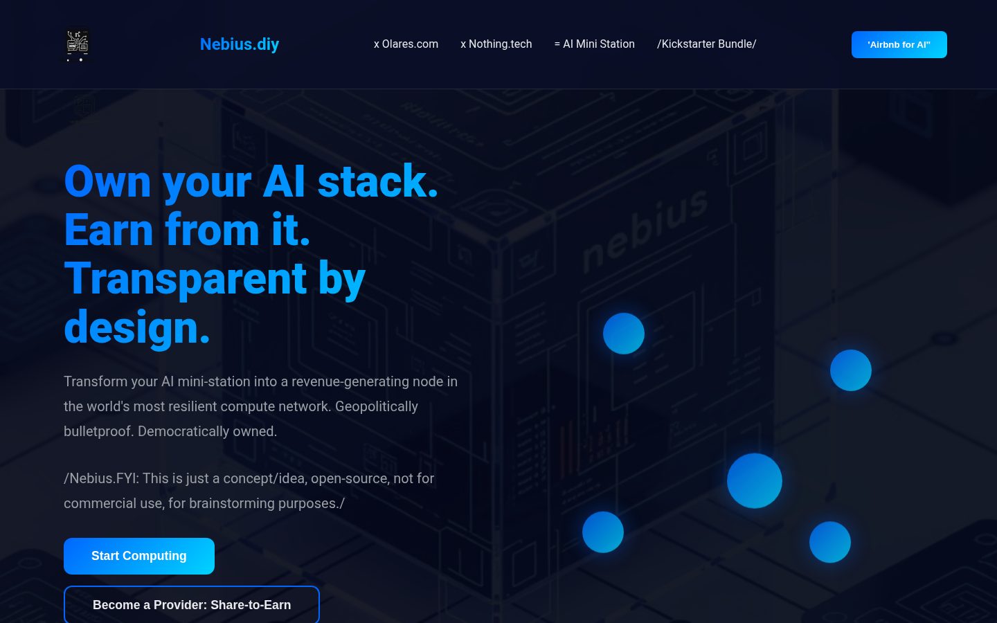 Nebius AI Mini Station Homepage